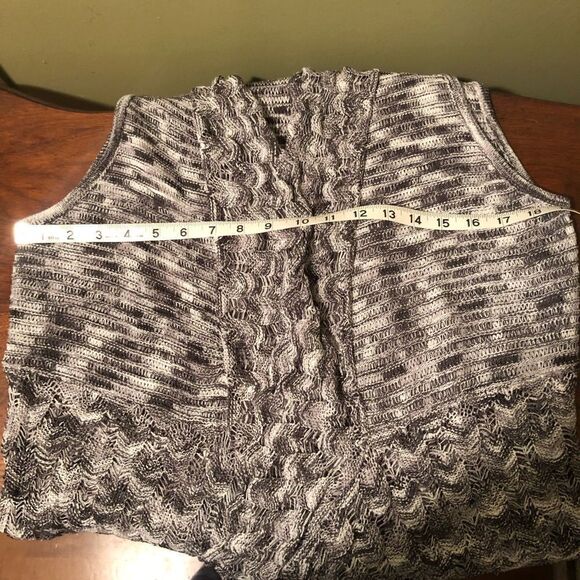 Crocheted Open Drape Front Sweater Vest - Picture 10 of 10